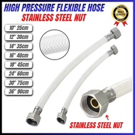 PVC High Pressure Flexible Braided Hose With Stainless Steel Nut 15cm - 90cm Nylon Flexible Hose