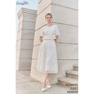 Emspo women's lace skirt with flared pleated pockets and rhinestones on both sides J1217, walking AG