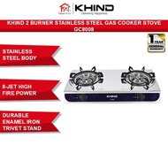 Khind 2 Burner Stainless Steel Gas Cooker Stove GC8008