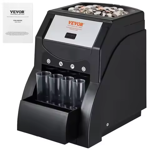 USD Coin Sorter, Sorter Machine for USD Coin 1￠ 5￠ 10￠ 25￠, Sorts up to 230 Coins/min, Sorter and Wr