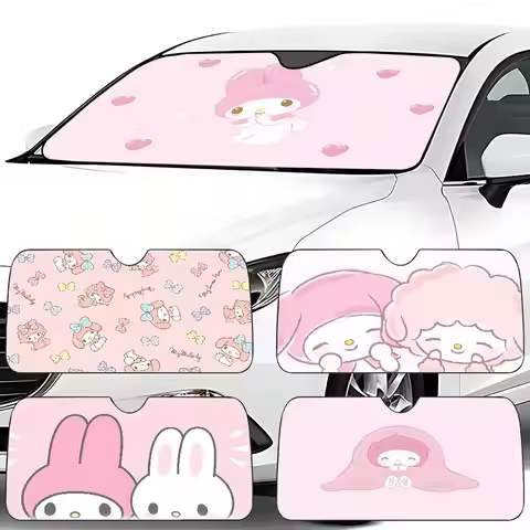 M-My Melody Car SunShade Windscreen Front Window Visor 70x130cm Sun Visor Solar Protect Plaid Gift N