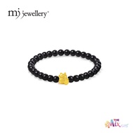 MJ Jewellery THE Mix Collection 999.9/24K Pure Gold Lucky Cat Agate Bracelet AGB-B635