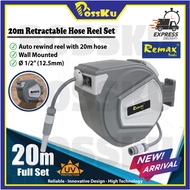 REMAX 20m AUTO Rewind Retractable Garden Hose Reel Wall Mounted with Wall Bracket / Water Pipe 38-NW