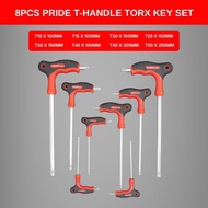 PRIDE TOOLS T-Handle Torx Key Set T10-T50 Wrench Allen Key Hand Tools Spanar Torx Non-Slip Rubber Ha