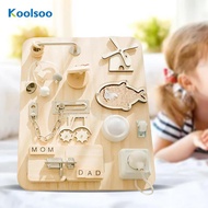 Koolsoo Montessori en Busy Board Intelligence Development Preschool Learning Toy Wood