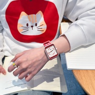 [Ready Stock] Candy Color Silicone Tape Watch GCCLIYO Creative Small Cube Sugar High-value Niche Wat