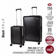 SAMEL 2-in-1 Set FGD 432 Japanese Concept Expandable Anti-Theft Zipper Front Open Luggage (20" + 28"