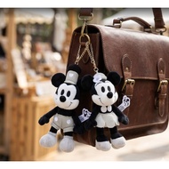 Disney Mickey & Minnie Mouse Steamboat Willie Petit Pop Plush Keychain Set AEON Exclusive [Japan Dir