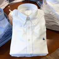 Brooks Brothers Broo / Booker Brothers เสื้อผู้ชายผ้าฝ้าย Oxford ปั่นเสื้อแขนยาวฟรี