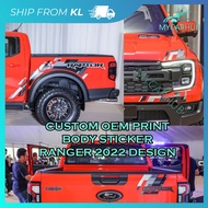 Ford Ranger Raptor  / Ranger Raptor Wildtrak XL/XLT 2022 Body Sticker