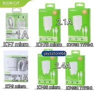 Charger Robot RT-K7 1A & K7S 1.2A MICRO QUICK Charger Micro USB