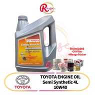 Toyota Semi Synthetic SN/CF  Engine Oil 10W40 + Oil Filter TOYOTA NISSAN PROTON