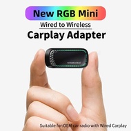 ใหม่ RGB Mini Carplay AI  สำหรับ Apple Car Play Wireless Adapter รถ OEM สาย CarPlay ไร้สายสมาร์ท USB Dongle Plug And Play