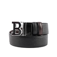 【BALLY】B-BUCKLE 3.5cm 素色雙面可用皮帶（黑色/棕色） _廠商直送