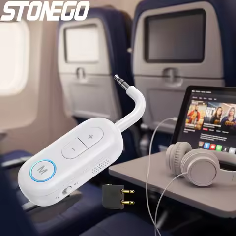 Wireless Bluetooth 5.3 Audio Adapter TV Airplane Transmitter Receiver 3.5mm Jack Car Speaker Headpho