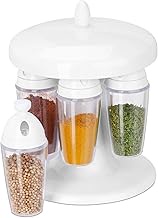 Relaxdays Spice Carousel Rotating 6 Spice Shakers, Magnetic Function, Aroma-Proof Storage, Spice Org