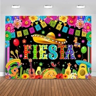 Mexican Fiesta Banner Party Backdrop Cinco De Mayo Birthday Mexican Party Decorations Carnival Birth
