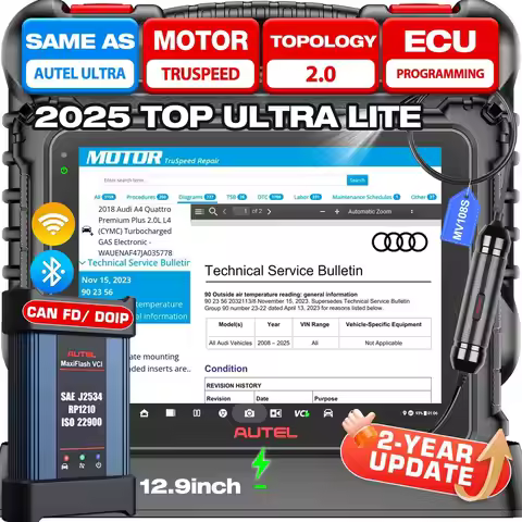 Autel MaxiCOM Ultra Lite Scanner Top Diagnostic Tool OBD Scanner 2 Years Update ECU Programming Auto