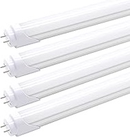 T8 T10 T12 2ft LED Light Tube - 8W 24 Inch Led Fluorescent Tube Replacement, 20W Equivalent, 1120 Lm, 6500K Cool White, Ballast Bypass, Two Pin G13 Base, Frosted Cover (Pack of 4)