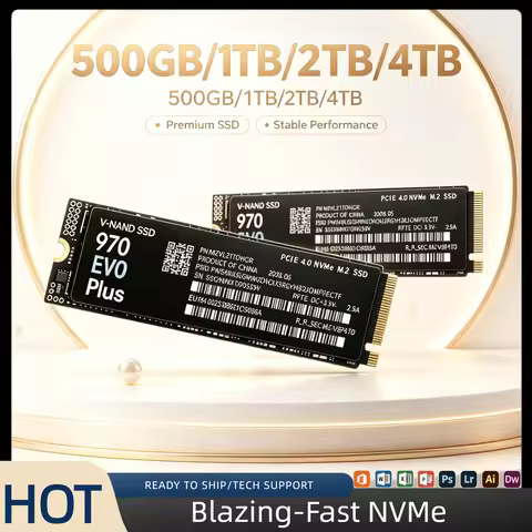 M.2 NVMe SSD 970 EVO Plus 7400MB/s PCIe Gen4 X4 3D NAND TLC 2280 Solid State Disk For Gaming PC PS5 