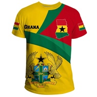 Ghana Flag Map 3D Printed T Shirt For Men Clothes Casual Kids T-Shirt GHA National Emblem Tshirt Spo
