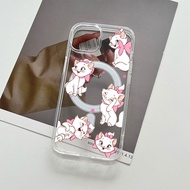 Marie cat Cartoon Magnetic phone Casing For iphone 17 16 15 Pro Max 13 12 11xs xr 7