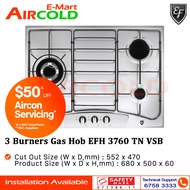 EF 3 Burners Domino Hob EFH 3760 TN VSB