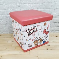 HELLO KITTY鬆餅鬆餅摺疊收納箱 收納盒 置物櫃 整理箱  置物盒 置物箱 收納箱椅 居家生活 生日禮物《現貨》