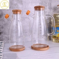650/1000Ml Glass Oil With Bamboo Lid Creative Soy Sauce Vinegar Seasoning Jar Kitchen Condiment Bot