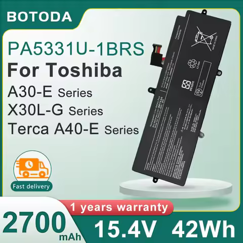 BOTODA PA5331U-1BRS Laptop Battery 15.4V 42Wh-2700mAh for Toshiba Dynabook Portege A30-E X30L-G R30-