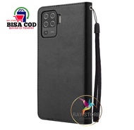 OPPO RENO 5F FLIP LEATHER CASE PREMIUM-FLIP WALLET CASE KULIT UNTUK OPPO RENO 5F - CASING DOMPET-FLIP COVER LEATHER-SARUNG BUKU HP