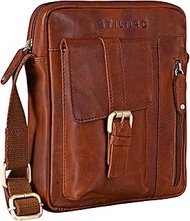 Kendrick Herren Umhängetasche Leder klein Herrentasche Schultertasche Crossbag Männer 8,4 Zoll Messe