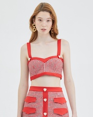 Kloset Design Red Tweed Crop Top (CM22-T001)