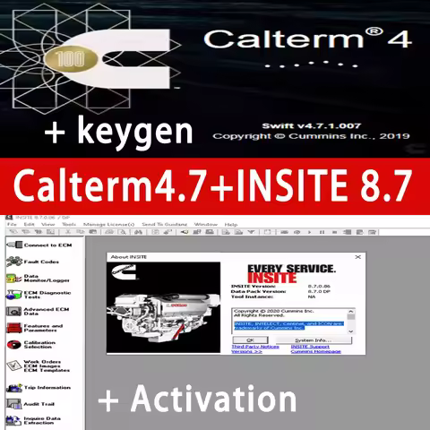 Truck Engine Diagnostic Software Insite 8.7 with 41GB INCAL File + Calterm 4.7 MetaFile Keygen Never