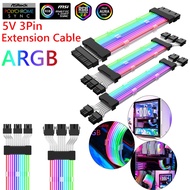ARGB PSU Power Supply Extension Cable ATX 24Pin PCIe GPU Dual Triple Cord Motherboard Extension Cable PC Case Cable Accessories