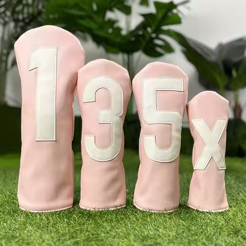 Golf Club Head Covers: Golf Driver Fairway Wood Headcovers for Driver No.1/Fairway No.3/5 - PU Fabri