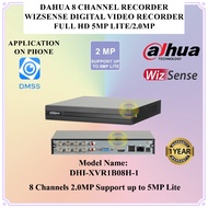 Dahua DHI-XVR1B08H-I 8 Channels Penta-brid 5M-N/1080p Cooper 1U 1HDD WizSense 5MP Lite Digital Video