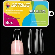 Long Coffin Nail Tips 120PCS, Clear Acrylic Full Cover Gel Press On Nail Tips For DIY Salon, 10 Size
