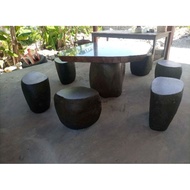 Natural stone table + chair/time stone table