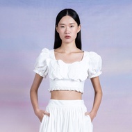 [DISAYA] -  Flutter Linen Top เสื้อลินินระบายปีกผีเสื้อ