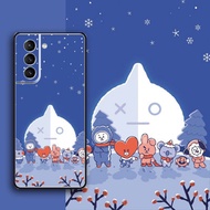 [Aimeidai] Samsung Case Cute BTS Printed Liquid Silicone Cell Phone Case Shockproof Protective Cover for Samsung S9/S10/S20/S21/S2 Series