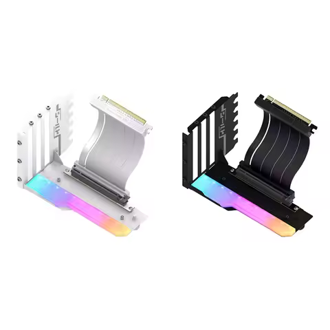 Vertical GPU Mounting Bracket With PCI-E 4.0 X16 Riser Cable Video Card Support Kit 90 Degree Right 