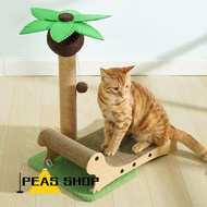 Cat Scratching Post with Beach Chair,21.5 Inches Tall Coconut Tree Cat Scratcher Post with Hanging Ball, Sisal Rope Scrathing Post for Indoor Cats of All Ages