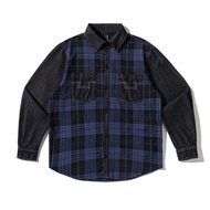 เสื้อเชิ้ตลายสก็อตย้อนยุคสไตล์ญี่ปุ่น DASHU สำหรับผู้ชายและผู้หญิง ฤดูใบไม้ผลิ 2024 แขนยาว ทรงหลวม ผ