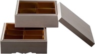 Yamasita Craft 54020380 Double Tier Box with Double Rim Feet, Made in Japan, 6.5 inches (6.5 cm)