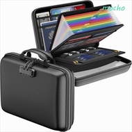 MOCHO Fireproof Document Box, Waterproof 13 Accordion Pocket Handheld File Bag, Heat Insulated Expan