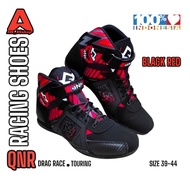 DRAG RACE RACING SHOES SUNMORI QNR RACING SHOES BLACK RED BIKERS
