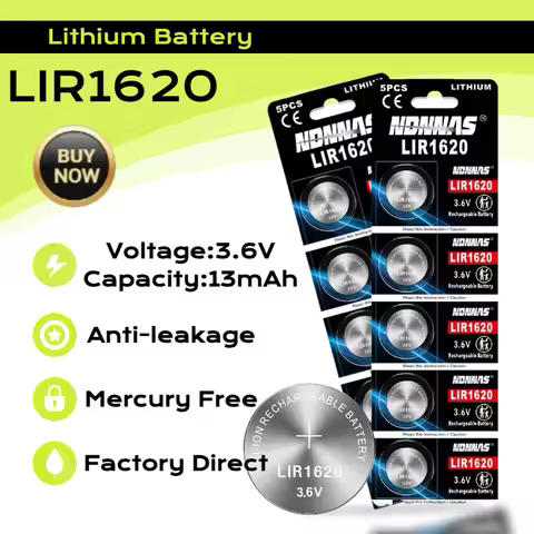 LIR1620 3.6V Rechargeable Lithium Rechargeable Battery Replace CR1620 For Watch Camera Remote Contro