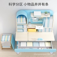 [FREE SHIPPING]Children's Study Table and Chair Suit Writing Table Adjustable Desk Bookshelf Combination Integrated Table