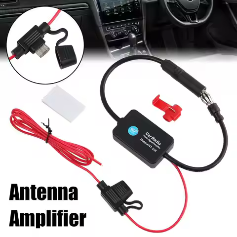 ANT-208 12V Auto Car Radio FM Antenna Signal Booster Amplifier for Marine Car Vehicle Boat RV 12V Si